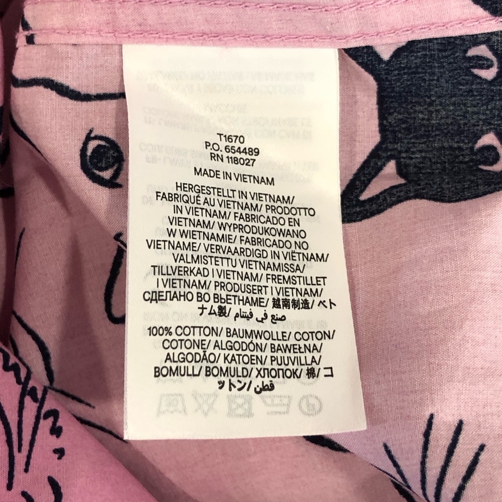 Boden black/Pink Cat Print Button-Up Shirt - Picture 6 of 12